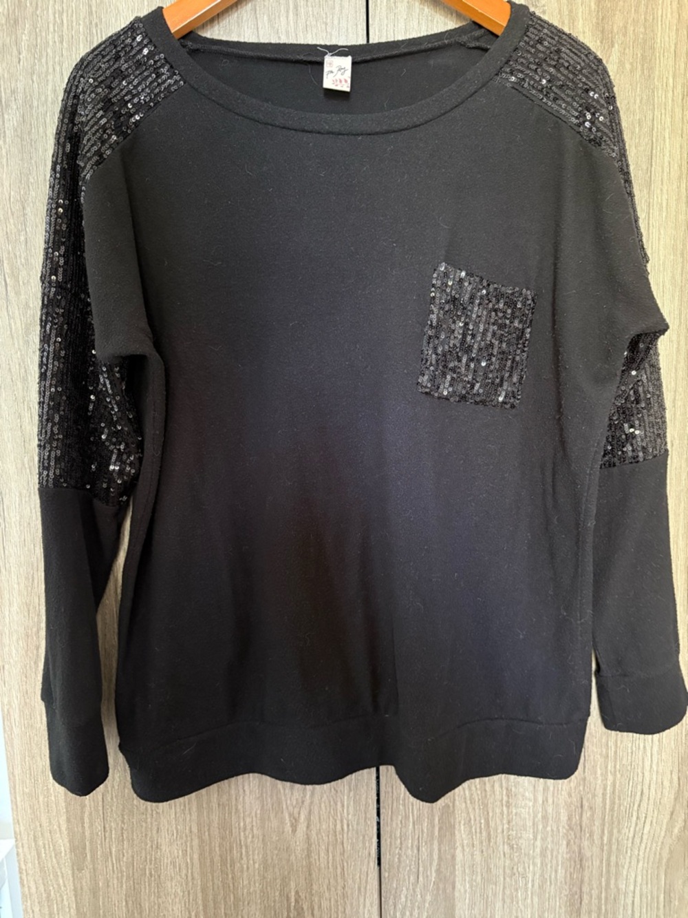 Long sleeve sequined shirt